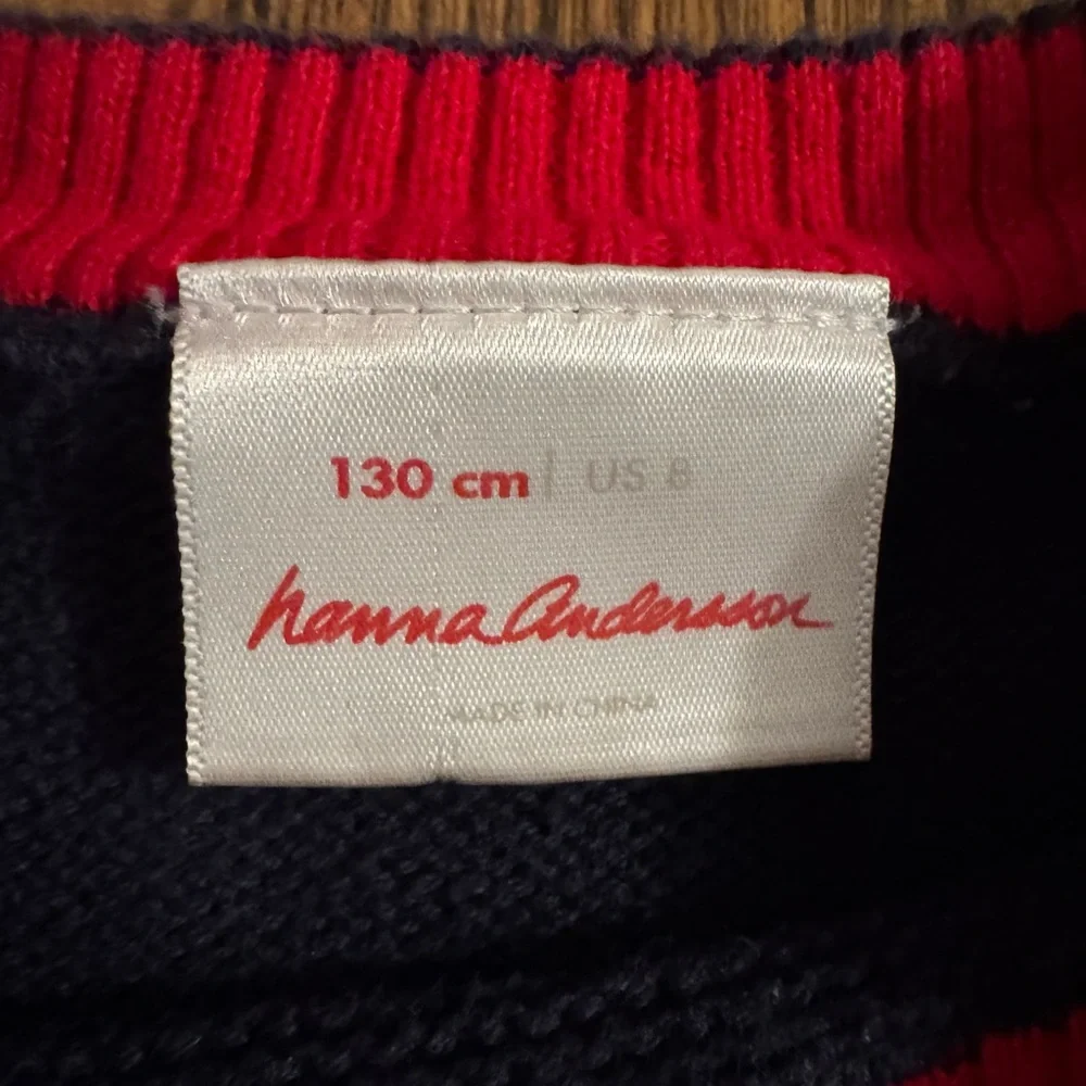 Hanna Andersson Red and Navy Gnome Sweater size 8 - Picture 3 of 3